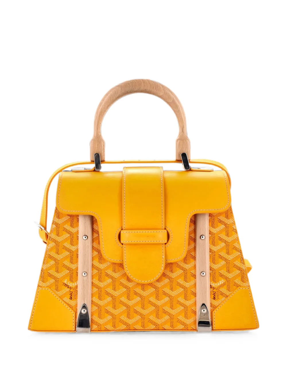 Goyard Pre-Owned Borsa a mano Saigon PM in tela cerata e pelle con manico - Giallo