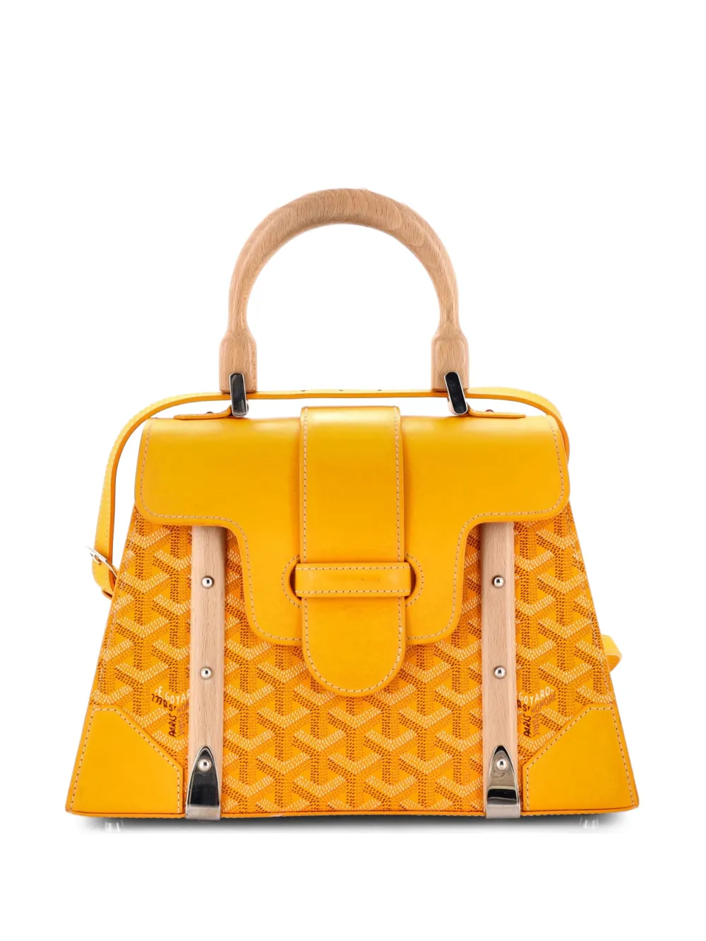 Goyard Pre-Owned Borsa a mano Saigon PM in tela cerata e pelle con manico - Giallo