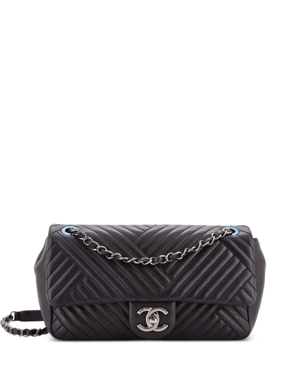 CHANEL Pre-Owned CC Crossing Flap Bag Chevron Lambskin Medium shoulder bag - Black