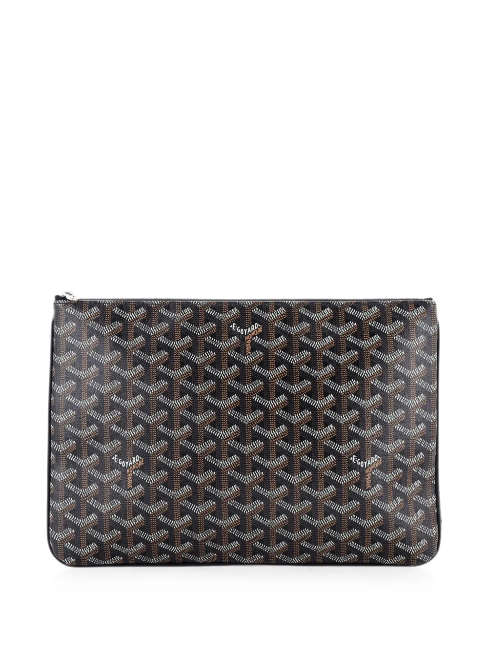 Goyard Pre-Owned Pouch Senat MM in tela cerata con zip - Nero