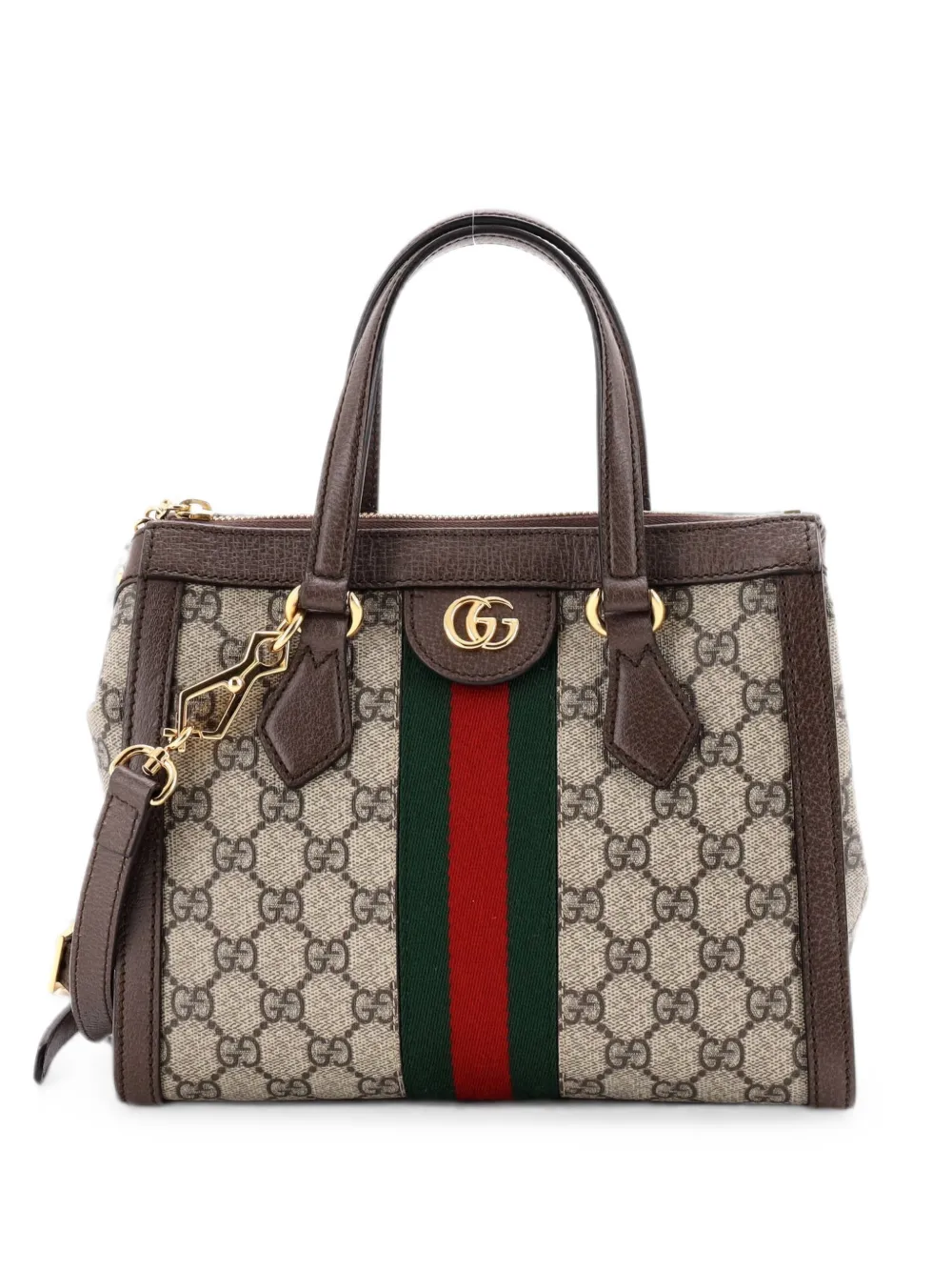 Gucci Pre-Owned Borsa tote Ophidia piccola in tela cerata GG con manico - Marrone
