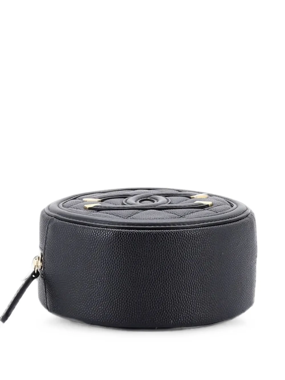 CHANEL Pre-Owned Borsa a tracolla mino in pelle Caviar trapuntata con catena - Nero