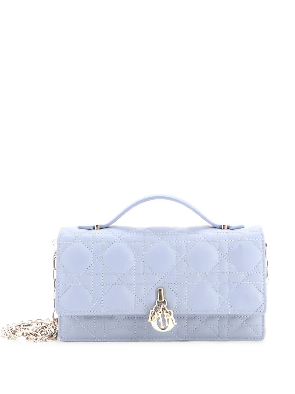 Christian Dior Pre-Owned Borsa a tracolla My Dior mini in pelle di agnello trapuntata con battente e motivo Cannage - Blu