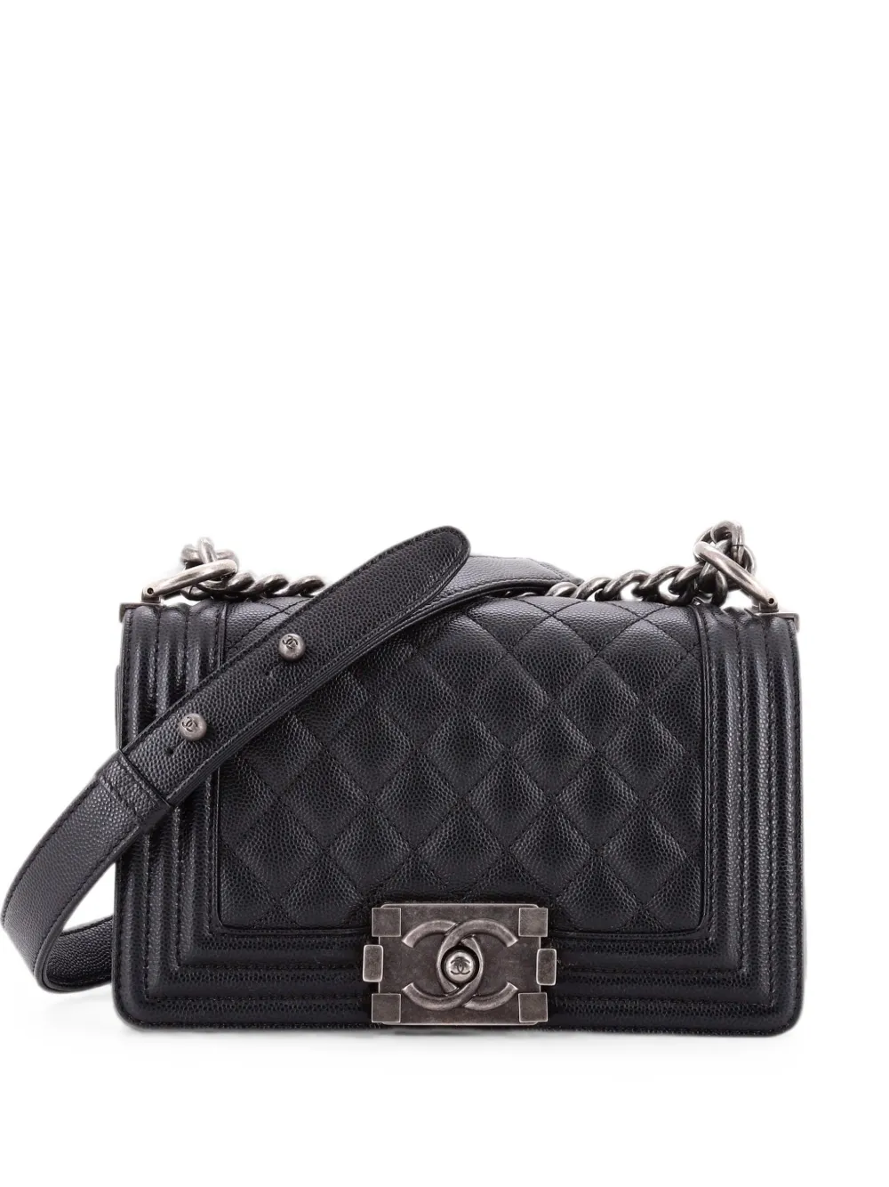 CHANEL Pre-Owned Kleine gesteppte Boy Flap Umhängetasche - Schwarz