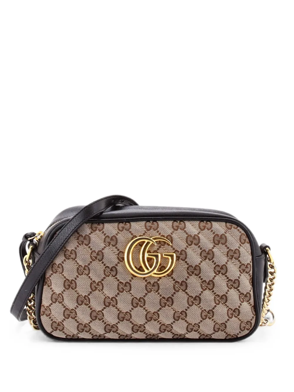 Gucci Pre-Owned Kleine GG Marmont Schultertasche aus gestepptem GG-Canvas - Schwarz