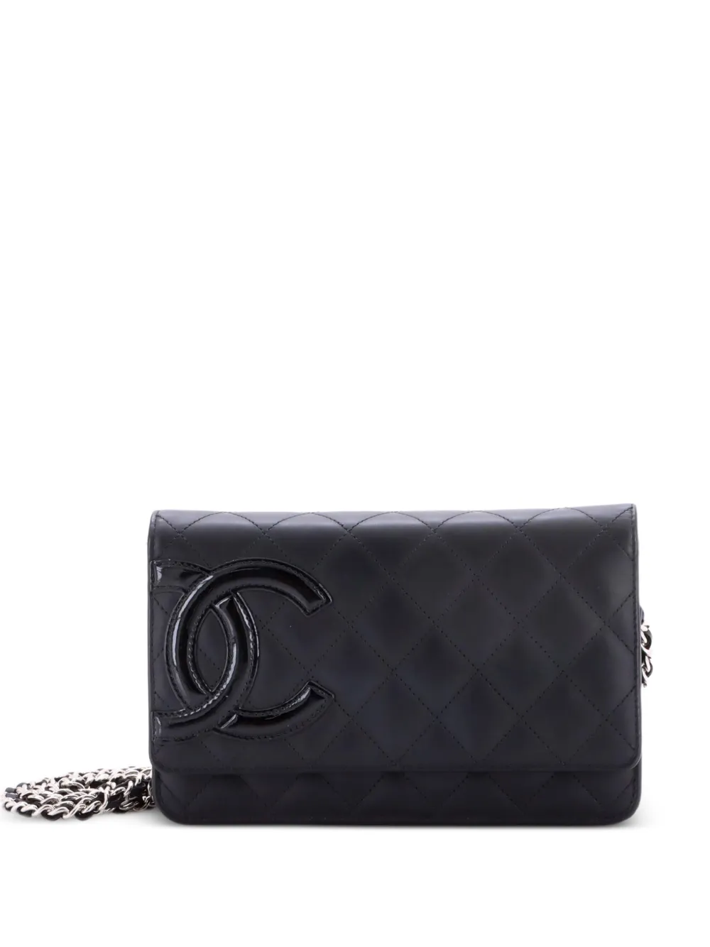 CHANEL Pre-Owned Cambon Wallet on Chain Quilted Leather crossbody bag - Black