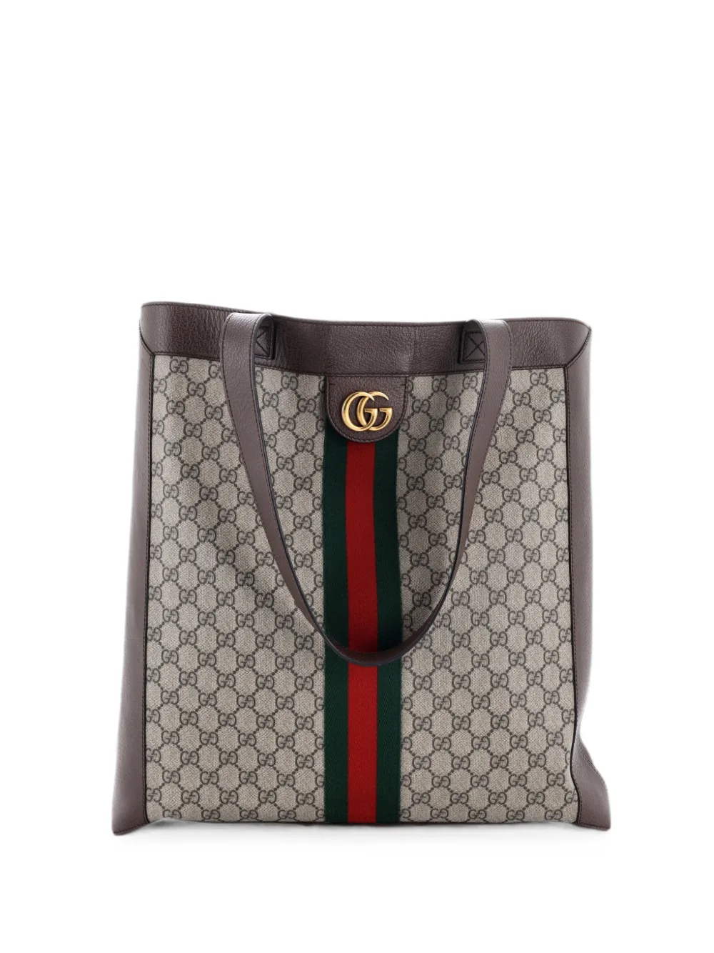Gucci Pre-Owned Borsa tote Ophidia Soft Open GG grande in tela cerata - Marrone