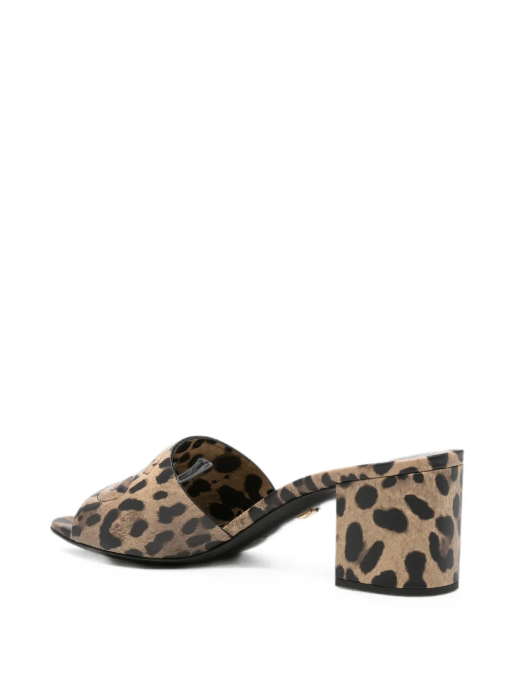 Dolce & Gabbana leopard-print cutout-logo sandals Beige