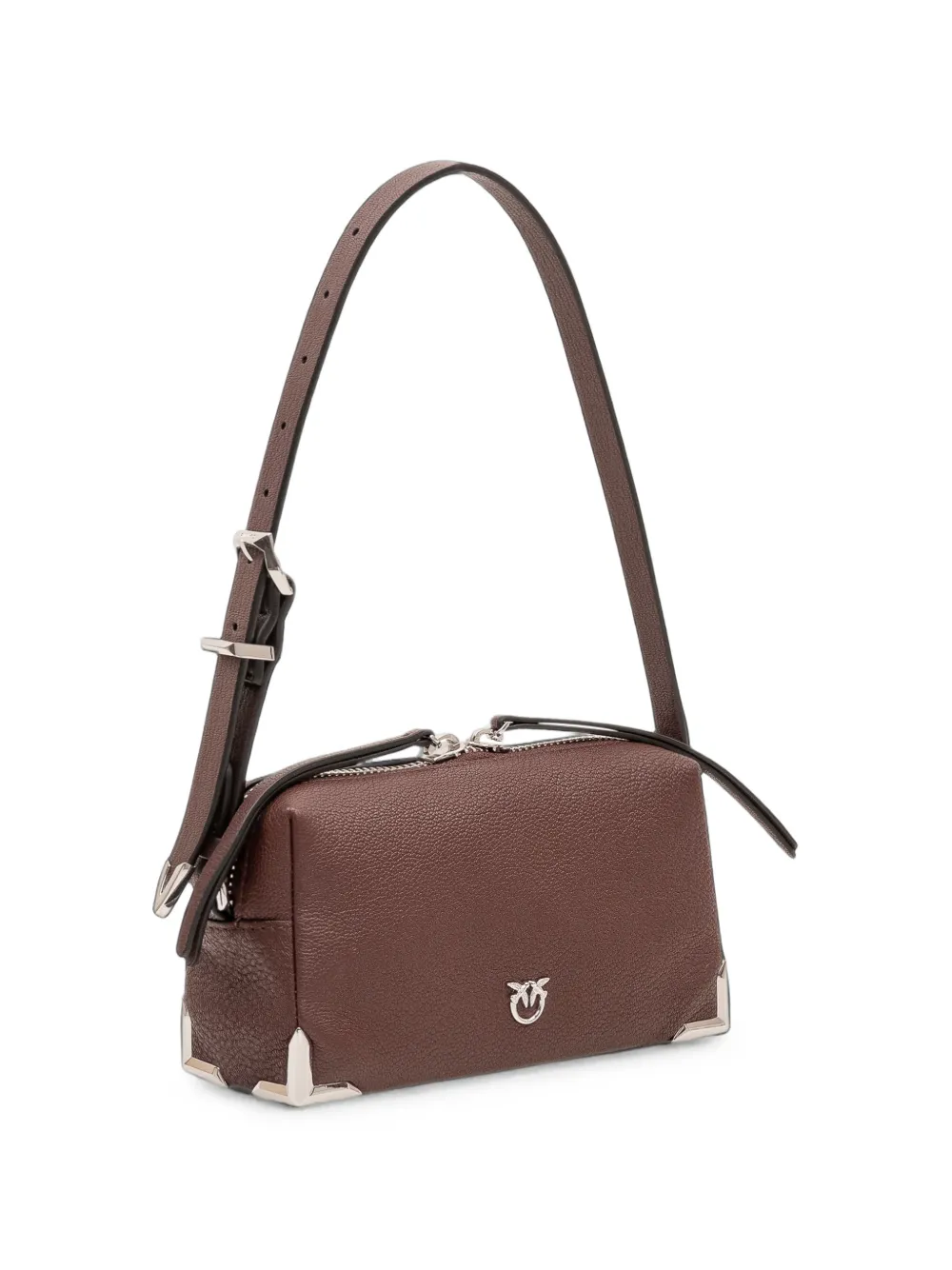 PINKO Kleine Triptych crossbodytas met metalen hoek Bruin