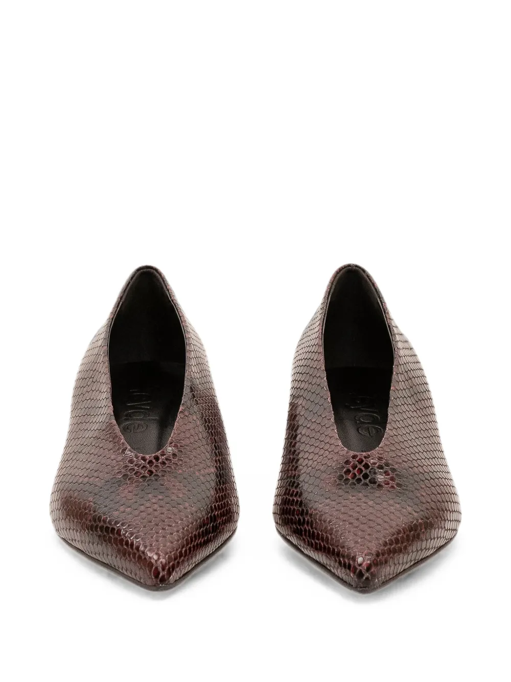 Aeyde Clara snake-print pumps Rood