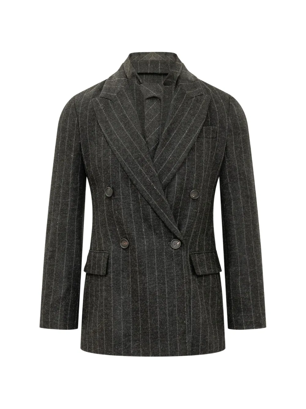 Brunello Cucinelli pinstripe double-breasted jacket - Grau