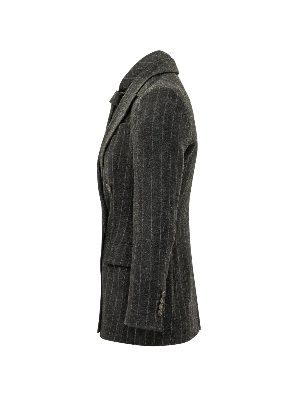 Brunello Cucinelli Jack met krijtstreep en dubbele rij knopen Grijs