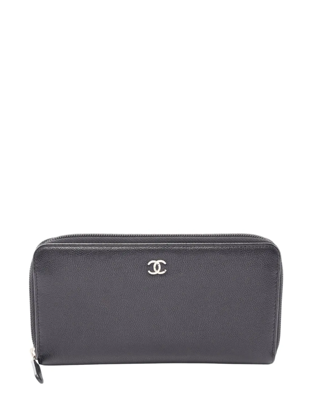 CHANEL Pre-Owned Portafoglio CC in pelle Caviar con zip a giro 2013-2014 - Nero