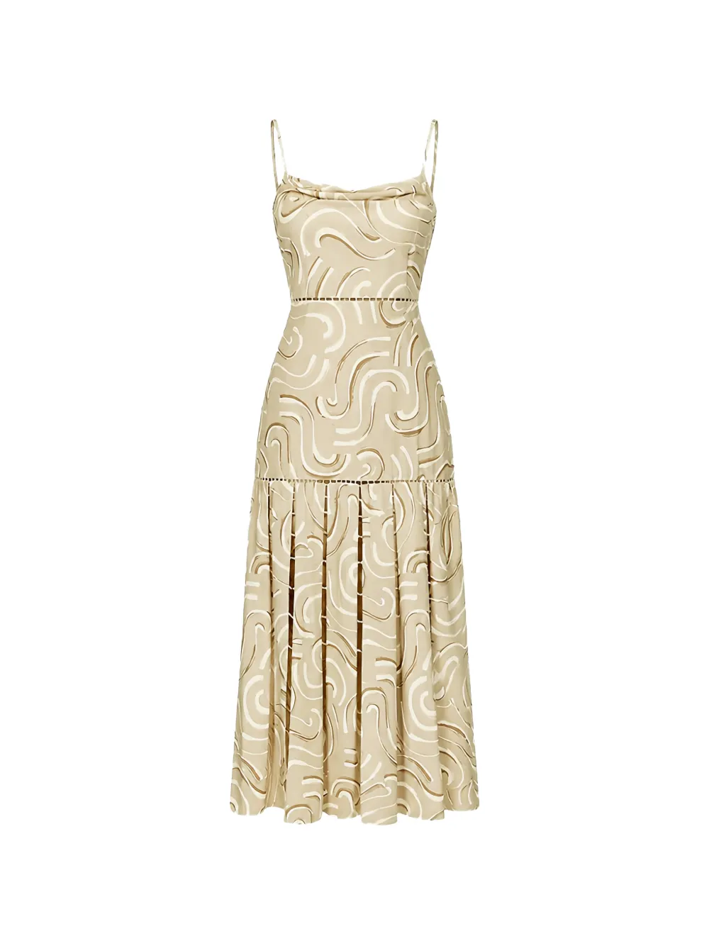 Alexis abstract-print ladder-stitch dress - Toni neutri