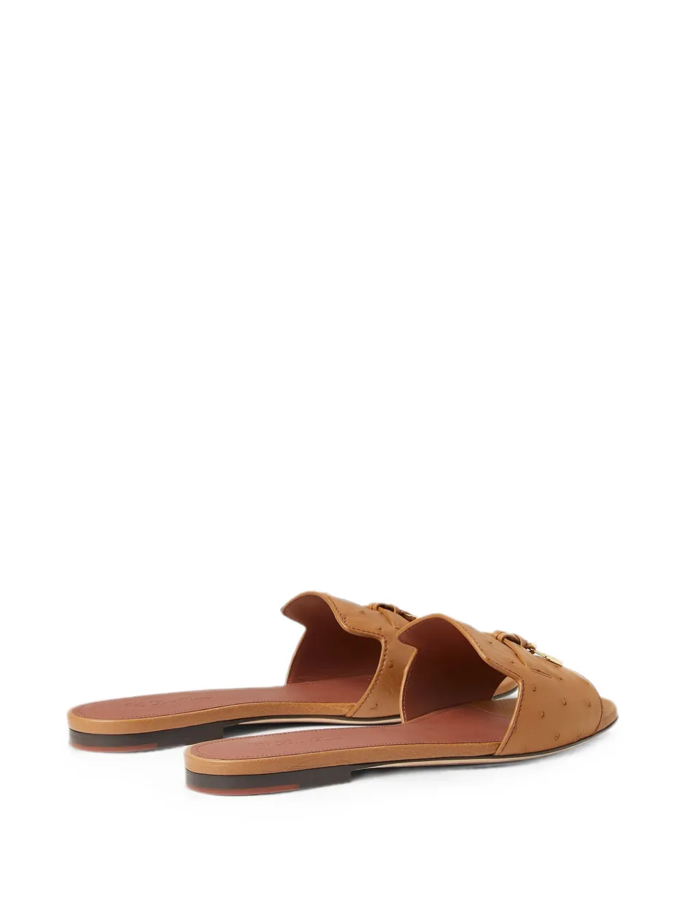 Loro Piana Summer Charms ostrich-leather sandals Bruin