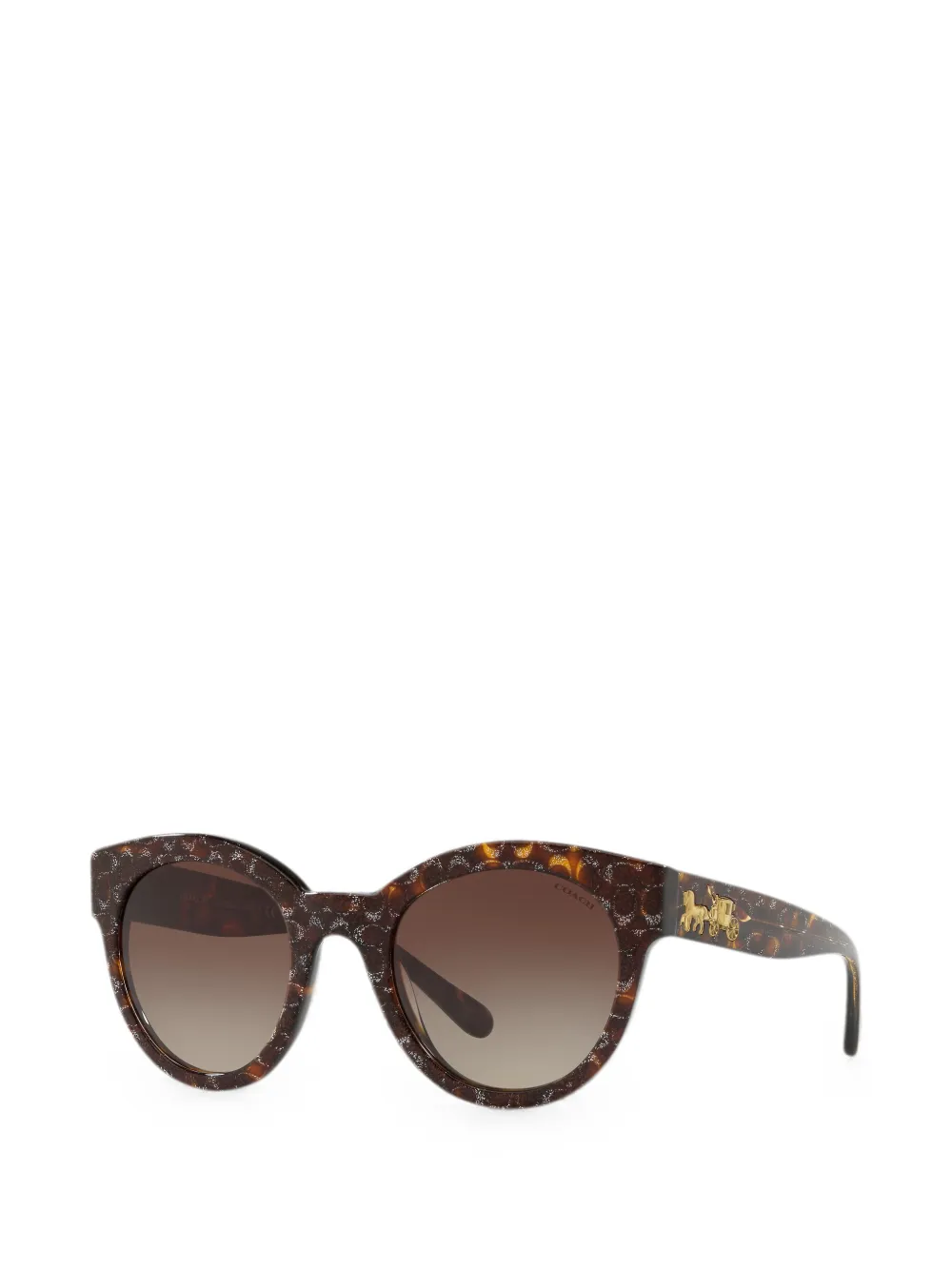 Coach Zonnebril met schildpadschild-design en glitters-effect Bruin