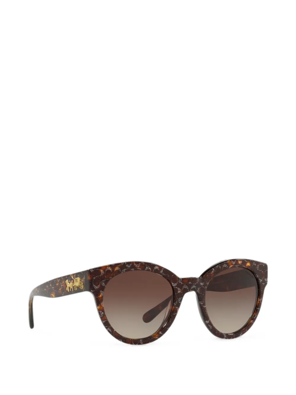 Coach Zonnebril met schildpadschild-design en glitters-effect Bruin