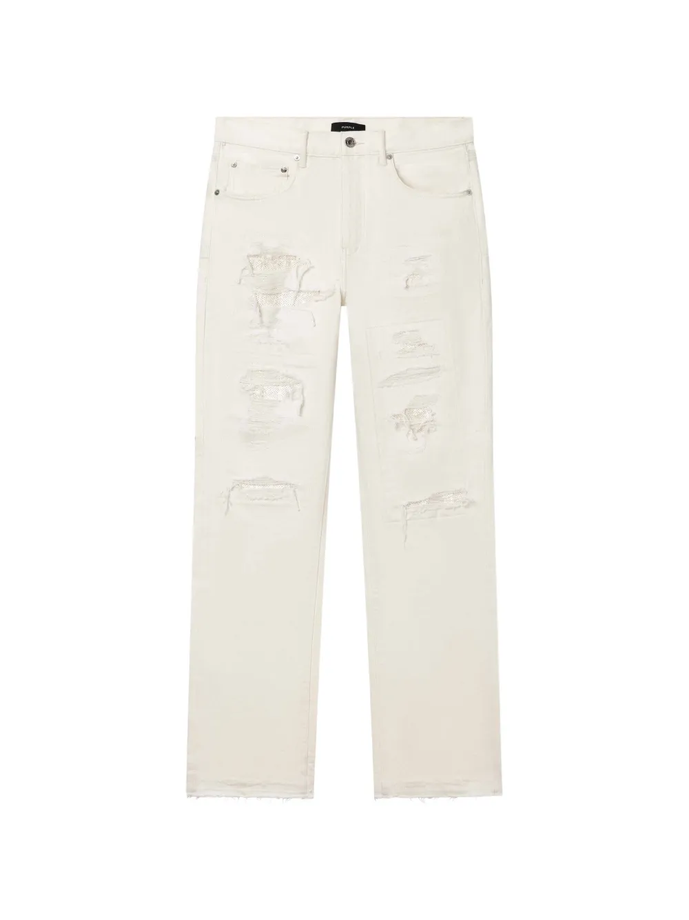 Purple Brand P011 Patch Blowout mid-waist jeans Wit