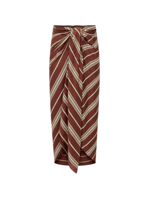 A.L.C. Rhodes striped wrap midi skirt