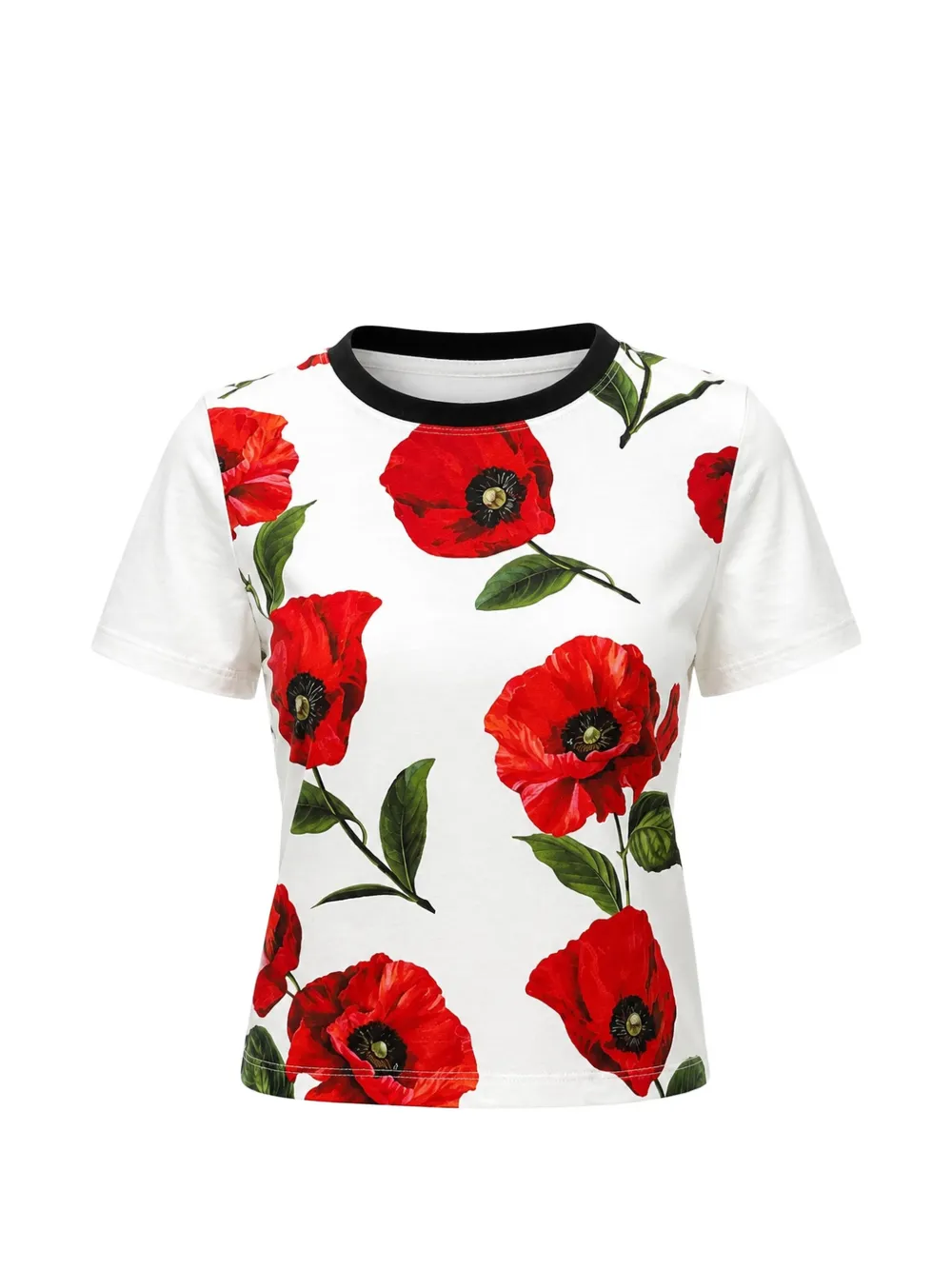 alice + olivia Onie poppy-print T-shirt - Bianco