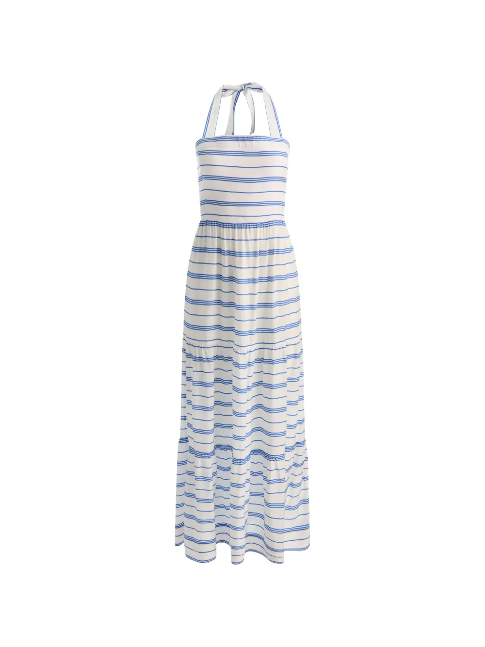alice + olivia Saige halterneck tiered maxi dress - Weiß