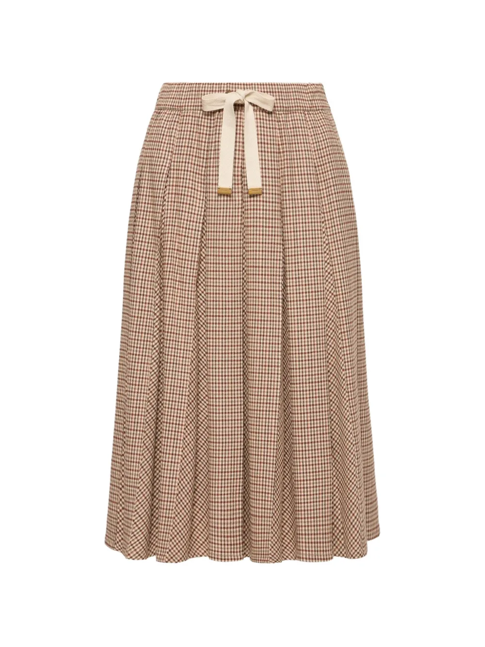 Moncler check-pattern pleated midi skirt