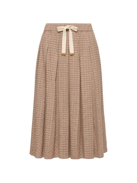 Moncler falda midi a cuadros con pliegues