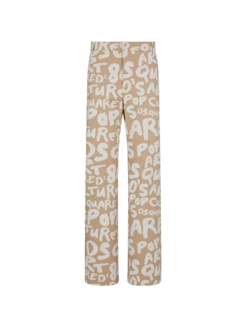 DSQUARED2 D2 Pop 80's Roadie logo-print straight trousers