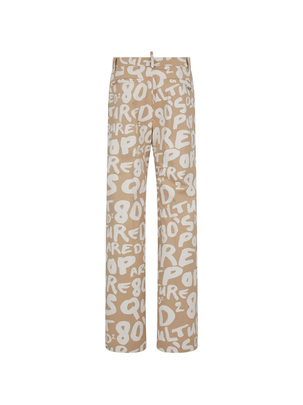 DSQUARED2 D2 Pop 80's Roadie straight broek met logoprint Beige