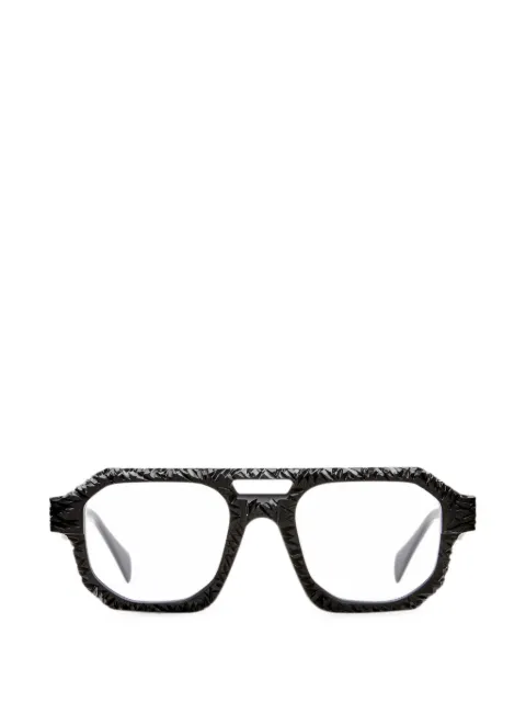 Kuboraum hammered-effect geometric-frame glasses