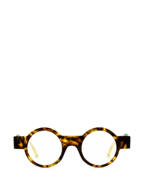 Kuboraum tortoiseshell-effect round-frame glasses