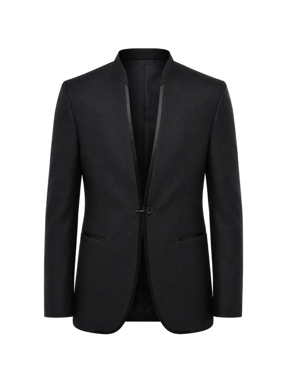 Corneliani satin-trim single-breasted blazer - Schwarz