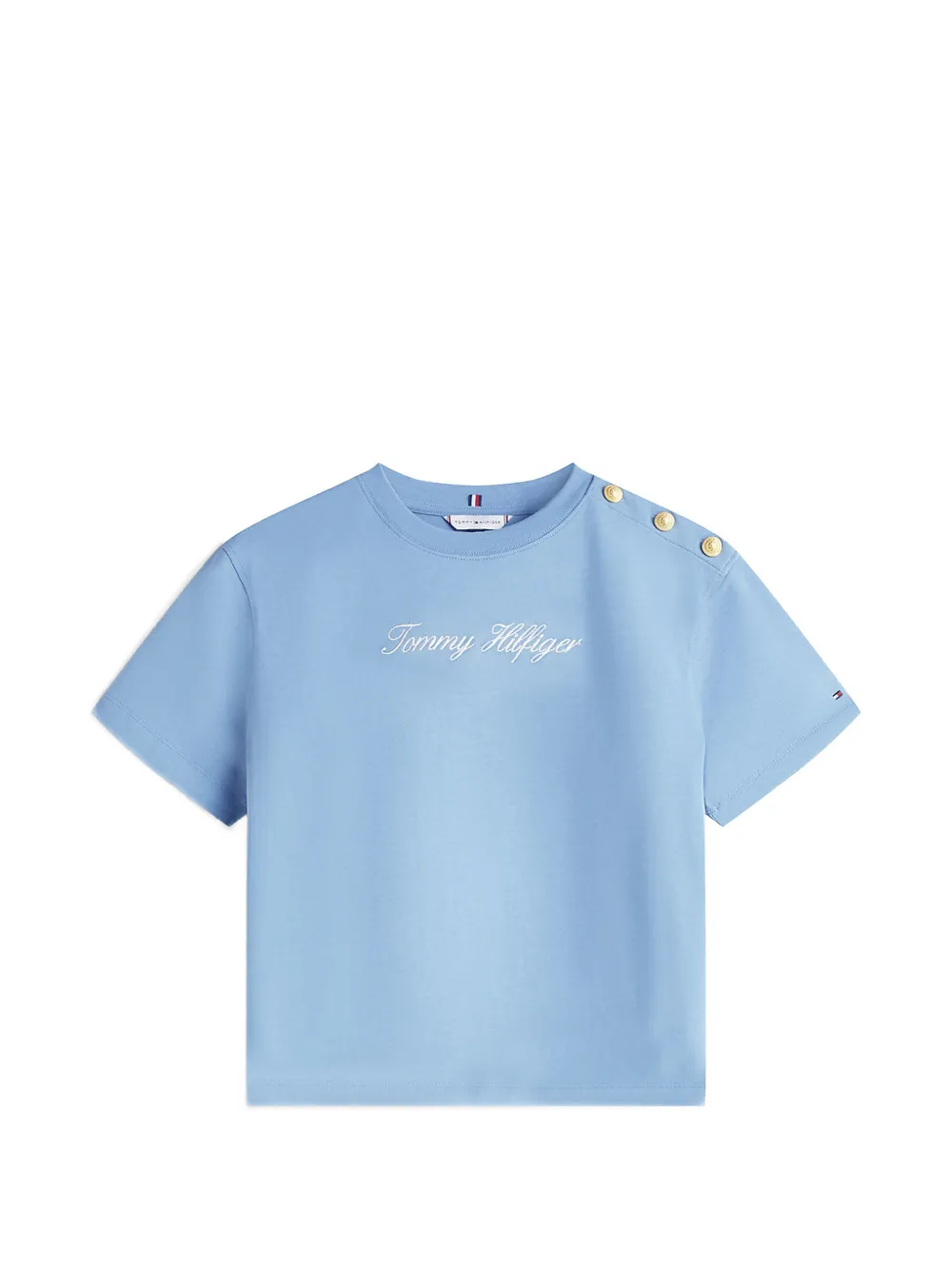 Tommy Hilfiger button-detail logo T-shirt - Blu