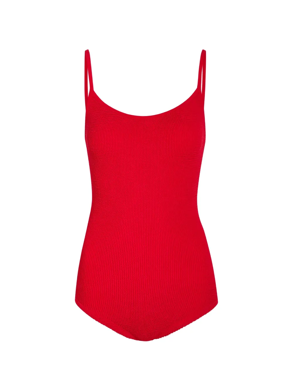 Hunza G Pamela crinkle-effect swimsuit - Rosso