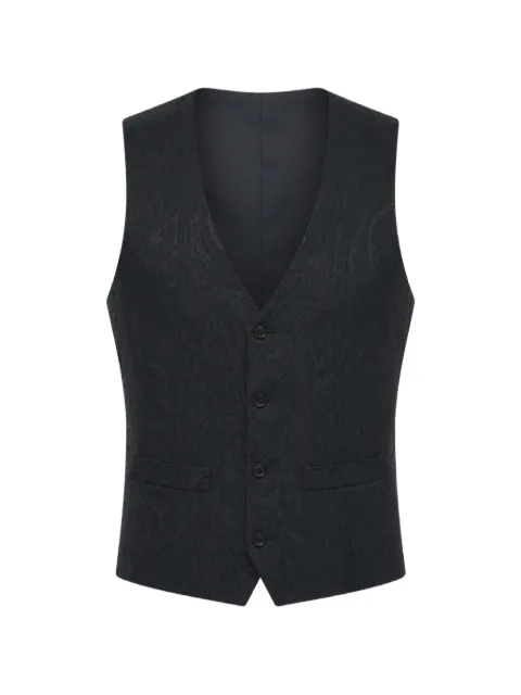 Corneliani damask-pattern welt-pocket waistcoat
