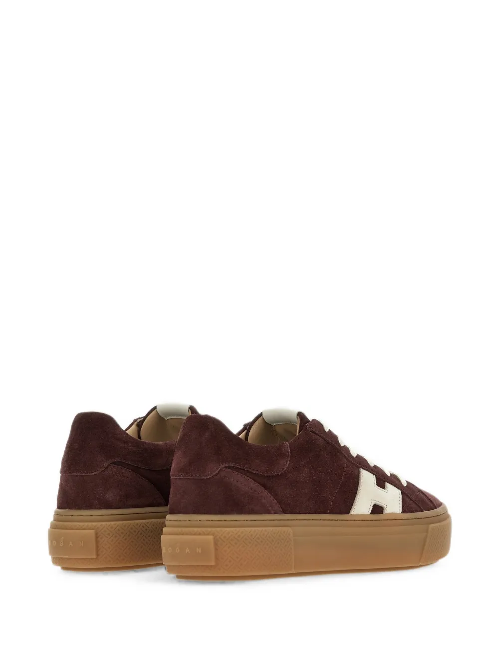 Hogan logo-patch suede low-top sneakers Bruin