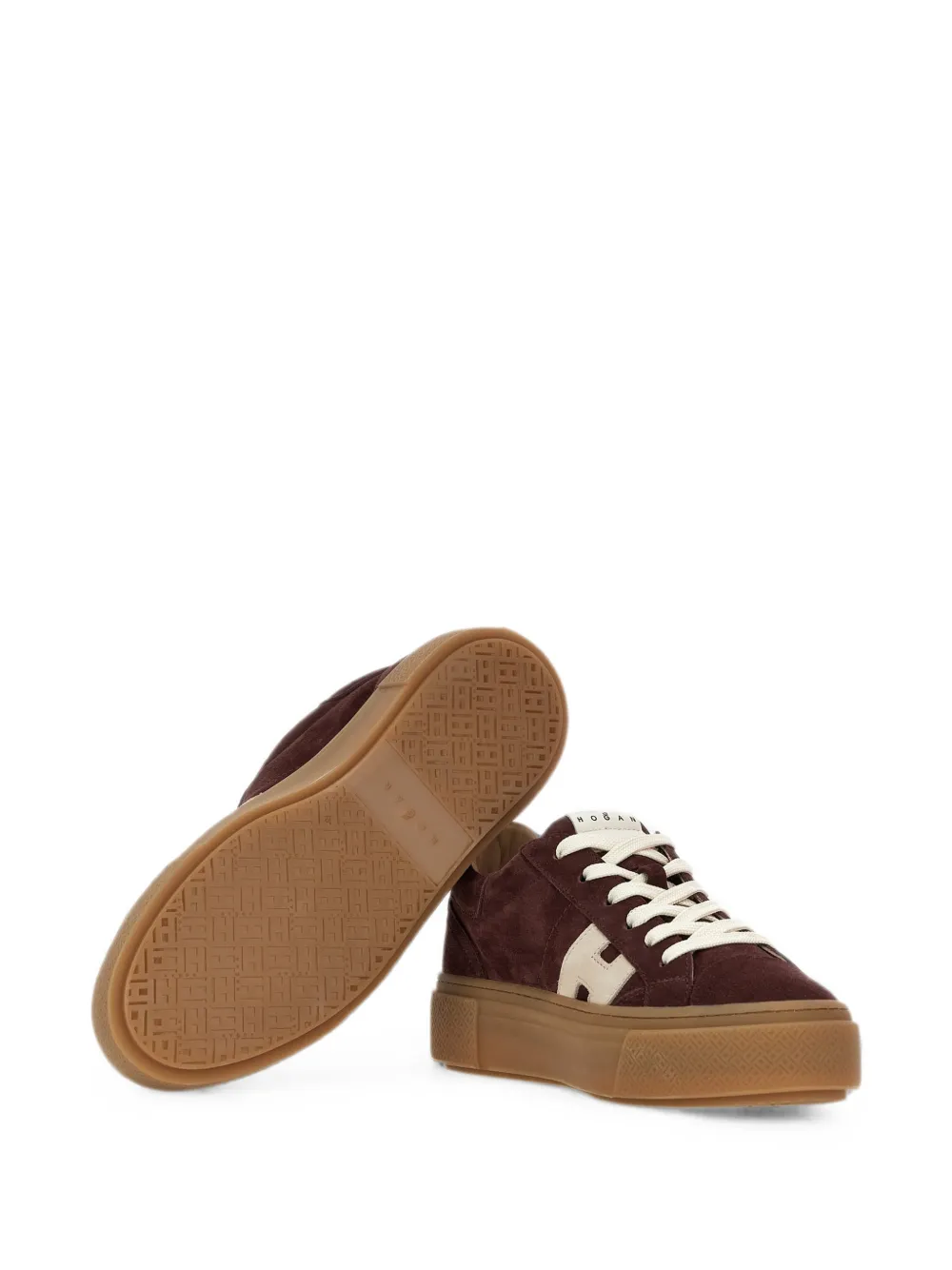 Hogan logo-patch suede low-top sneakers Bruin