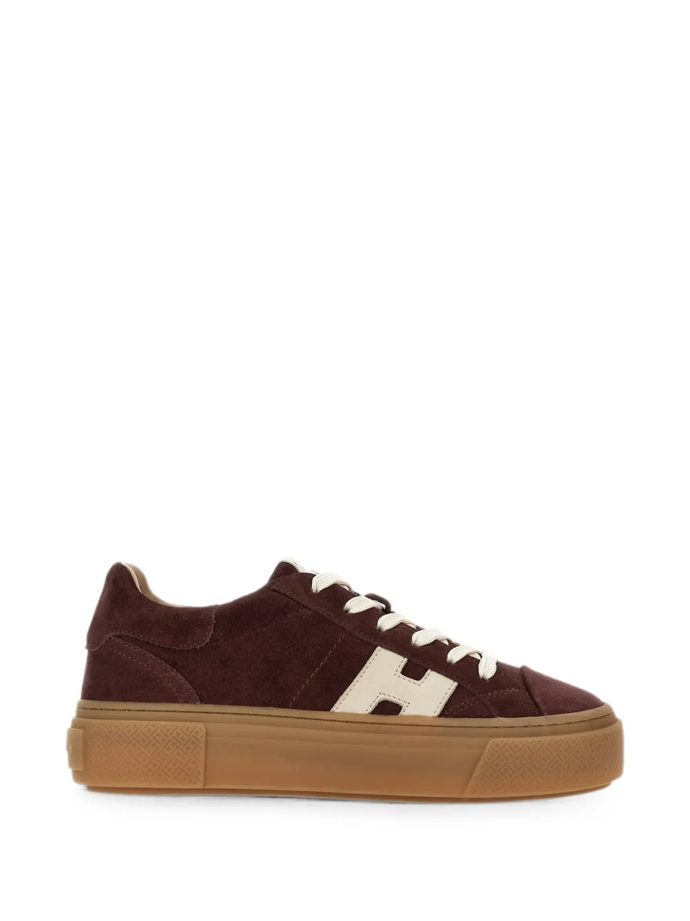 Hogan logo-patch suede low-top sneakers - Marrone