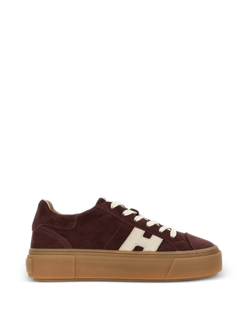 Hogan logo-patch suede low-top sneakers - Marrone