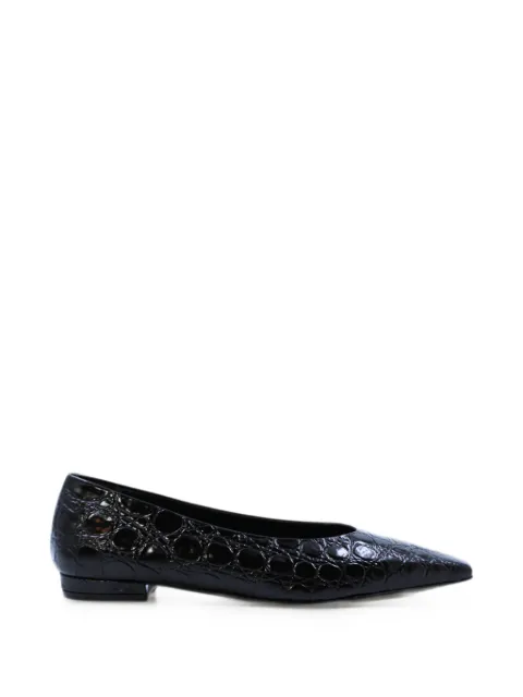 Notabene crocodile-effect square-toe ballet flats