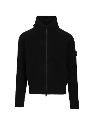 Stone Island ジップアップ パーカー | ブラック | FARFETCH JP