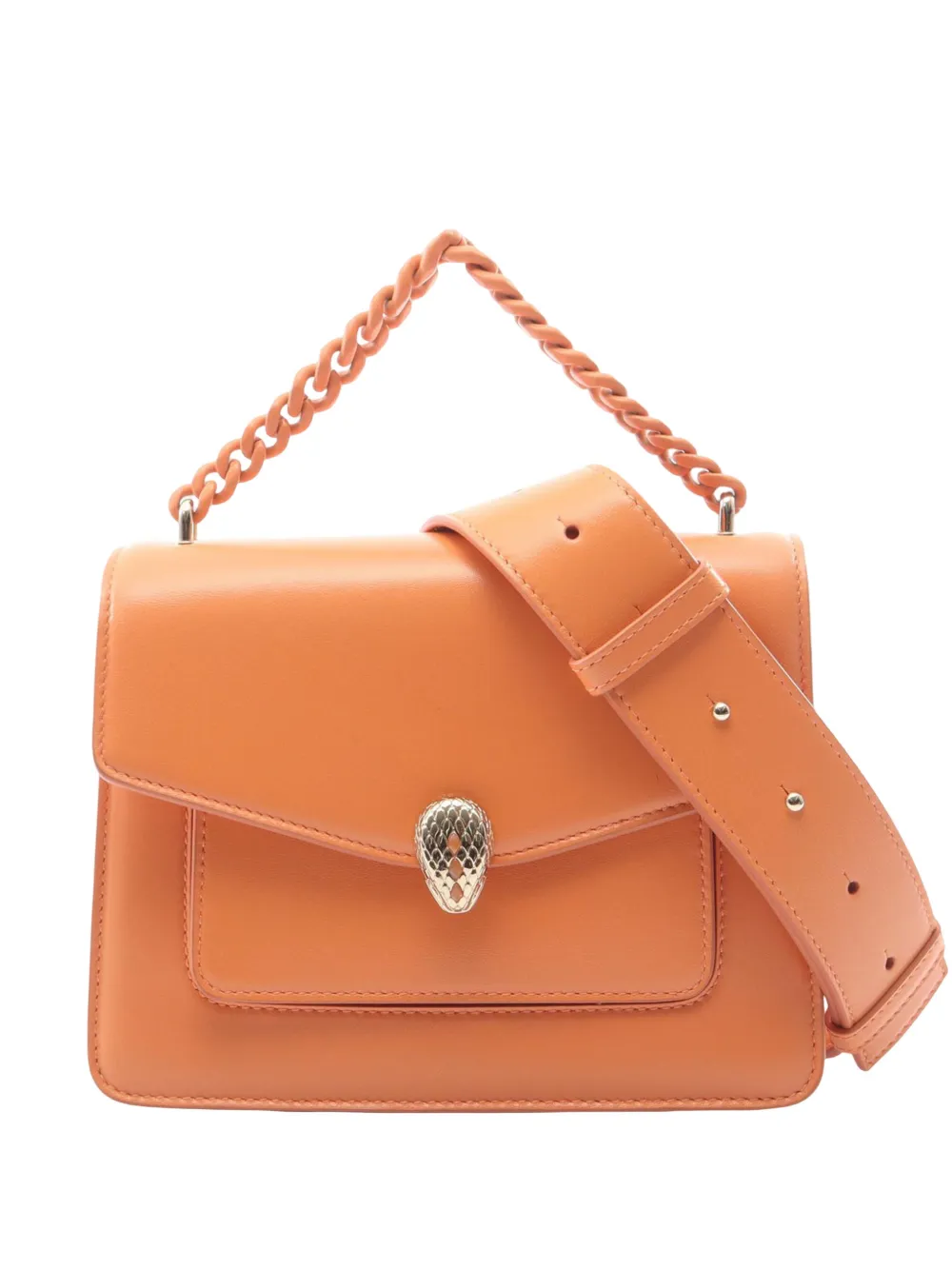 Bvlgari Pre-Owned 2010-2026 Leather Serpenti Forever Maxi Handtasche mit Kette - Orange