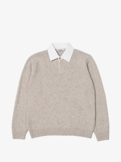 Dean Edmonds flecked-knit polo shirt