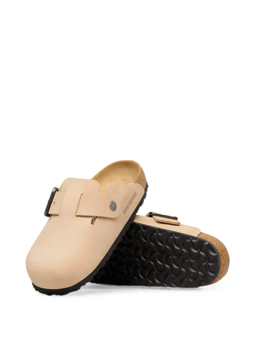 Birkenstock buckle-fastening leather mules Beige