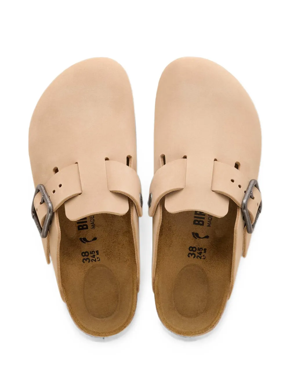 Birkenstock buckle-fastening leather mules Beige
