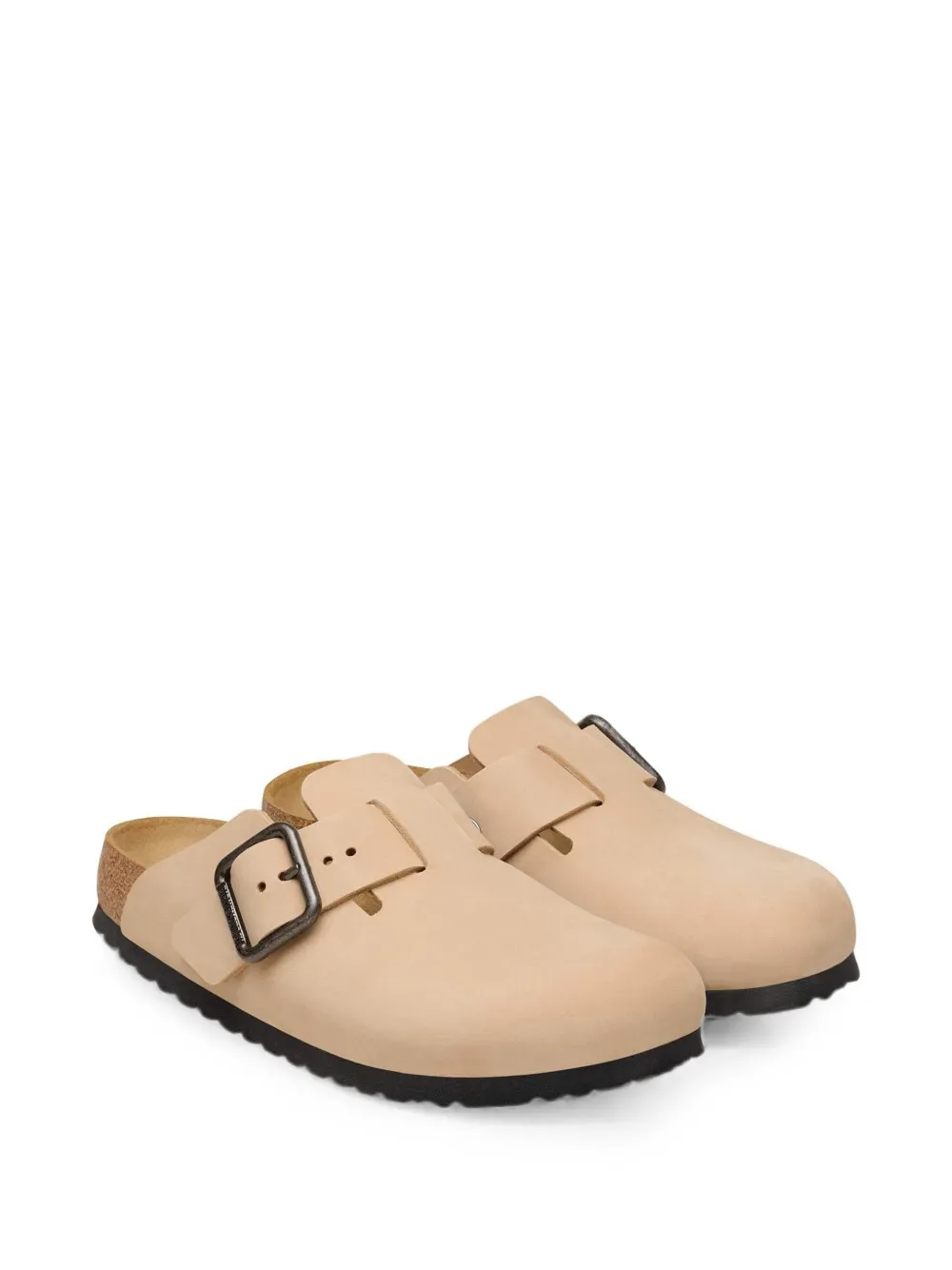 Birkenstock buckle-fastening leather mules Beige