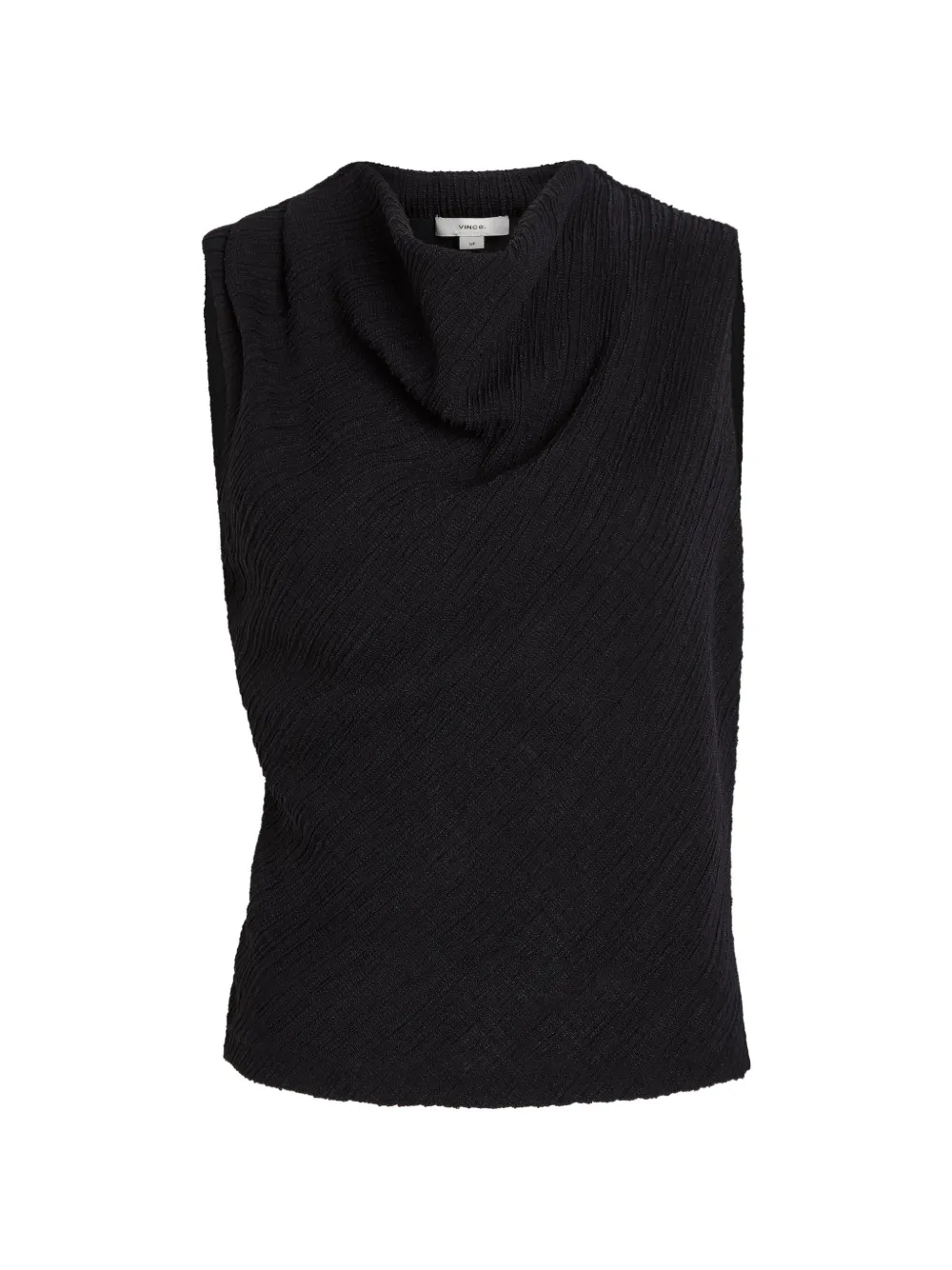 Vince ribbed cowl-neck top - Nero