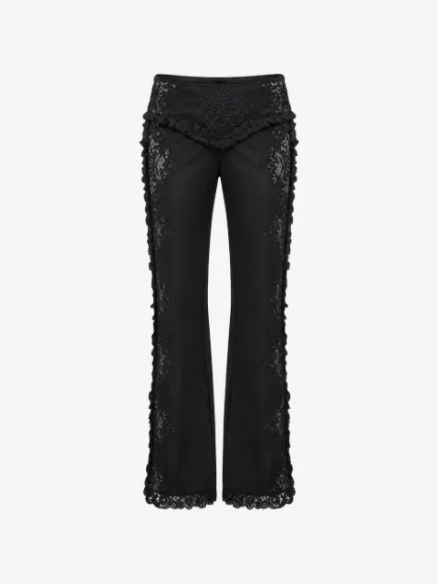 DSQUARED2 lace-inset ruffled trousers
