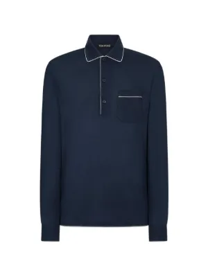 Prada long-sleeve Wool Polo Shirt | Blue | FARFETCH AU