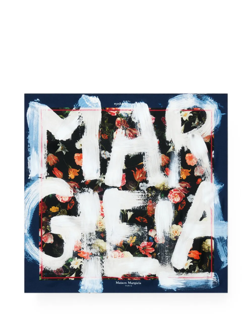 Maison Margiela floral-print pocket square scarf - Nero